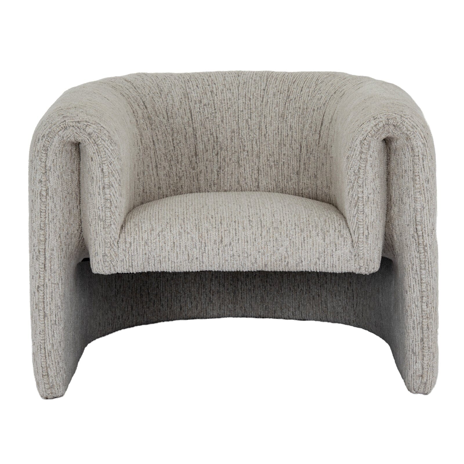 Isolinia Cream Textured Curved Accent Chair Furniture