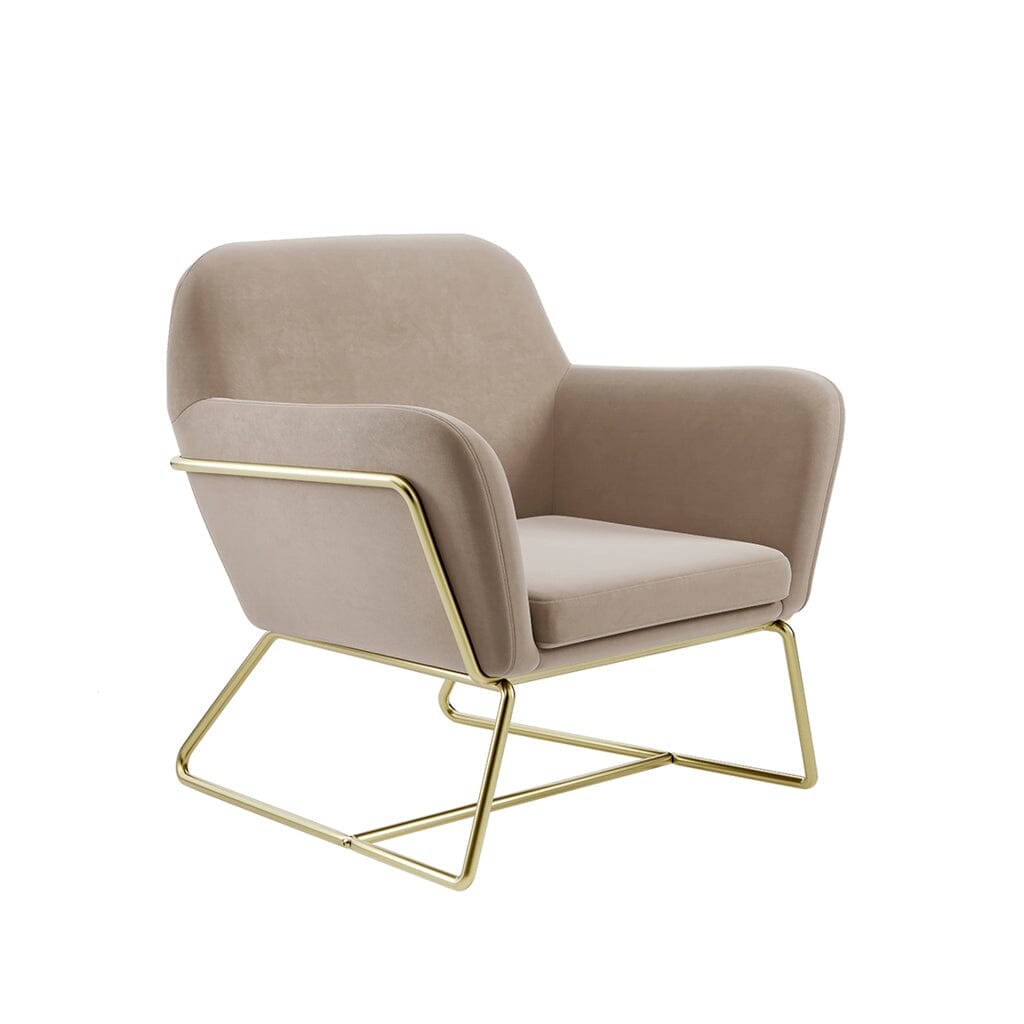 Jaycee Beige & Gold Accent Chair Furniture