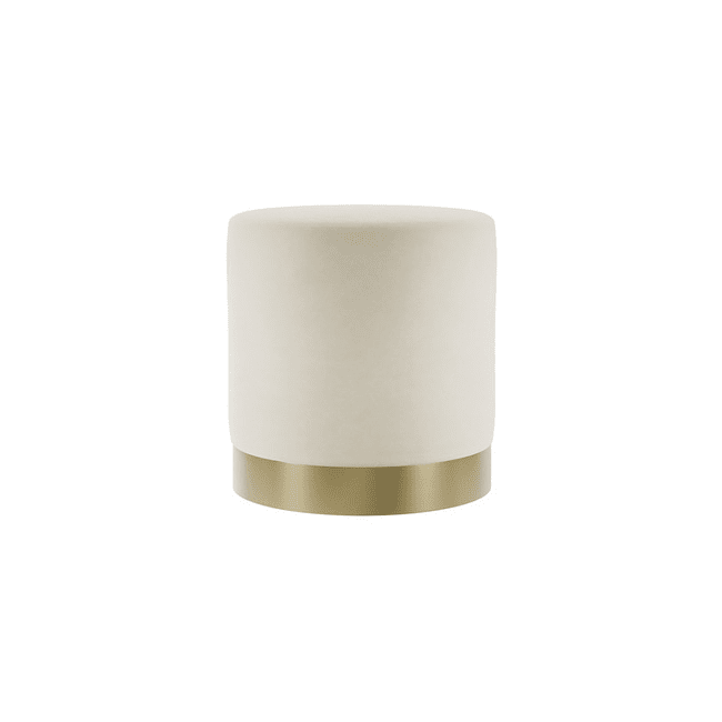 Jaycee Cream & Gold Medium Round Stool Furniture