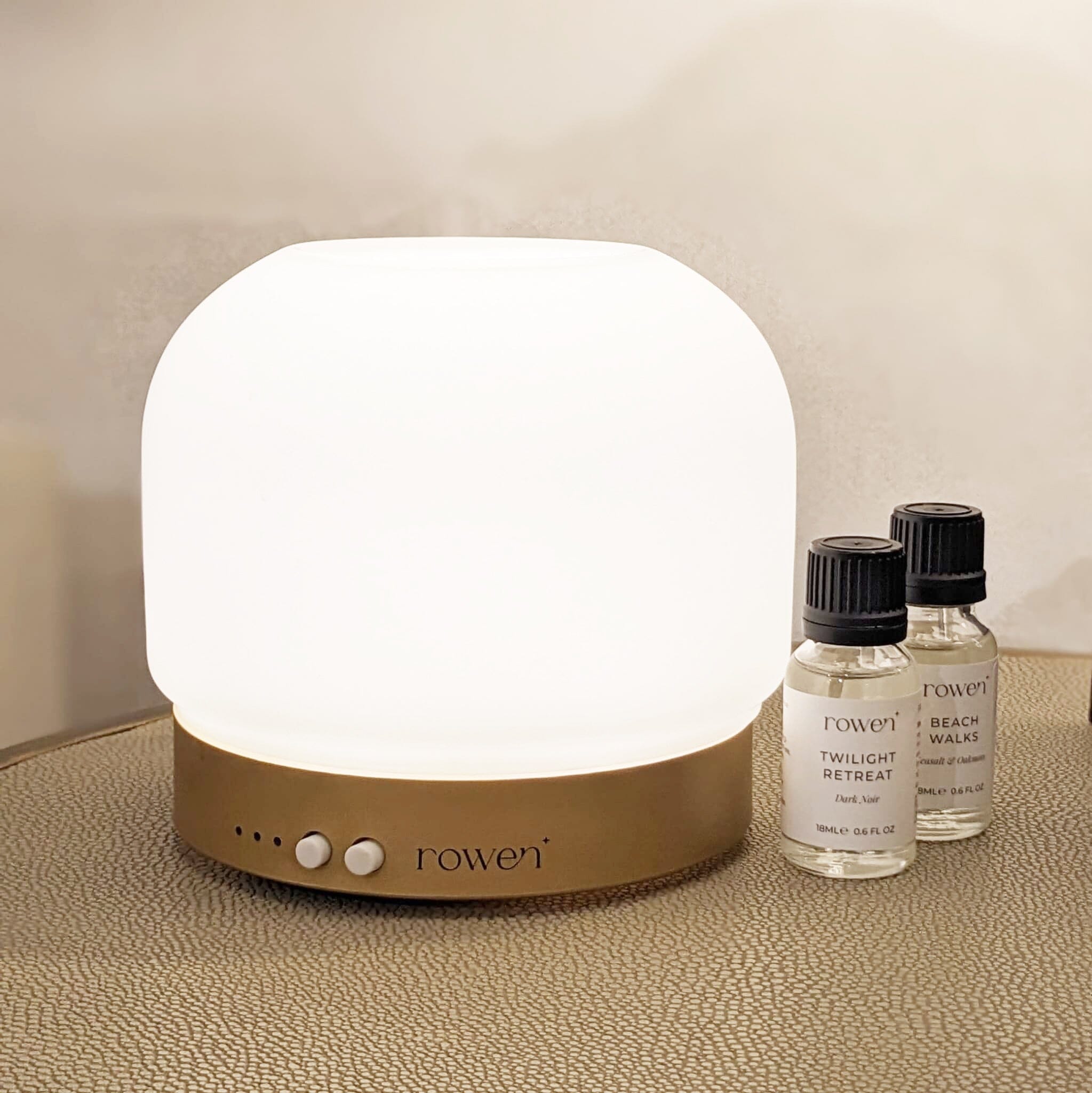 Jayla White & Gold Electronic Aroma Mist Diffuser Lamp Fragrance