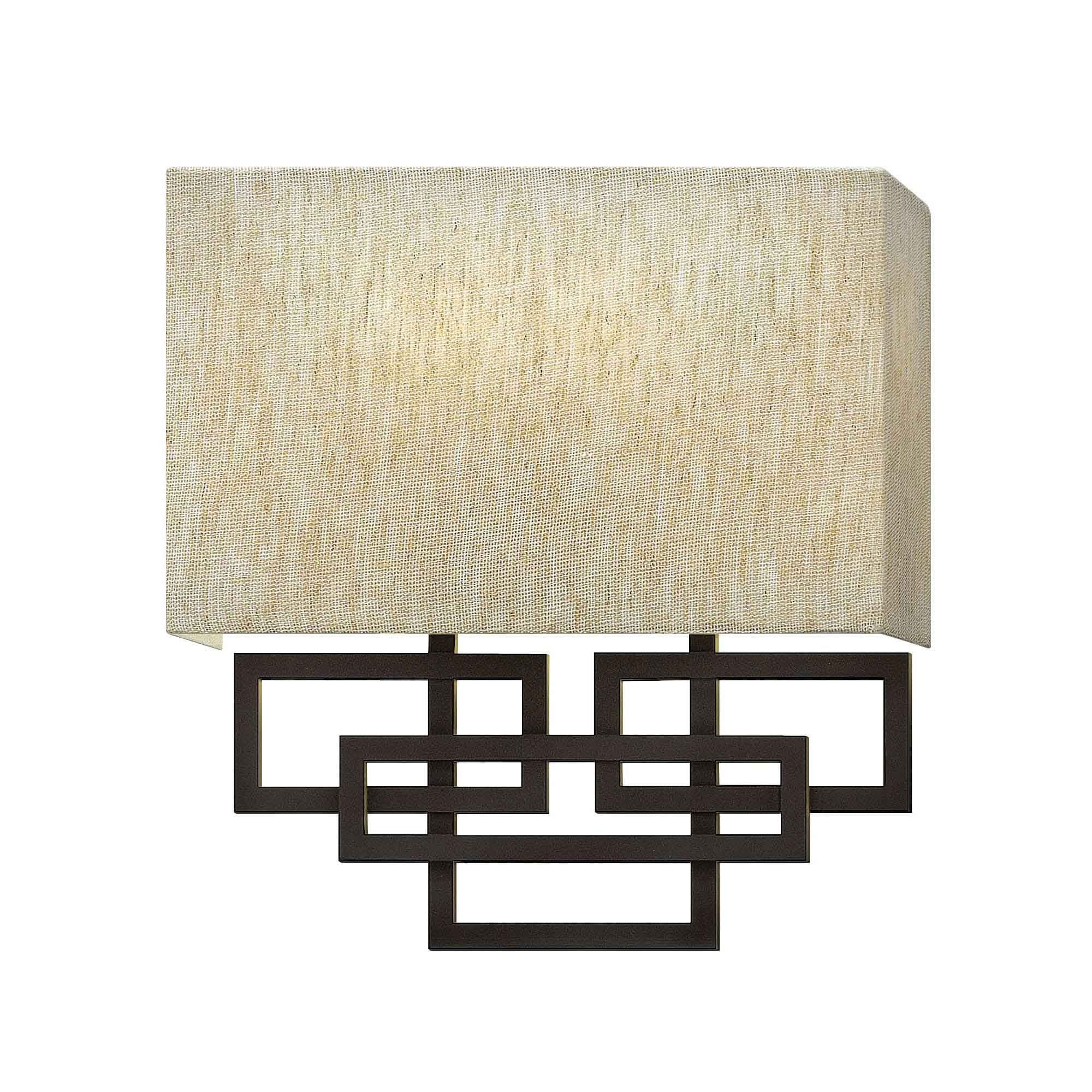 Jennifer Bronze 2 Light Wall Light with Linen Shade Lighting