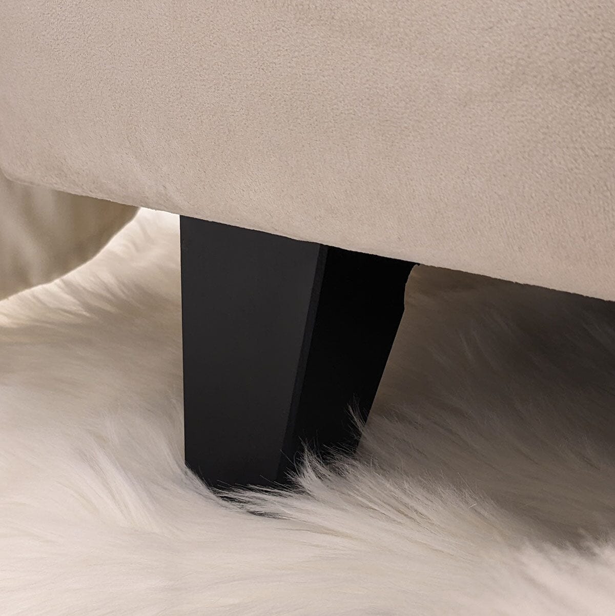 Jessabelle Luxury Vanilla Velvet Panelled Bed Beds and Headboards