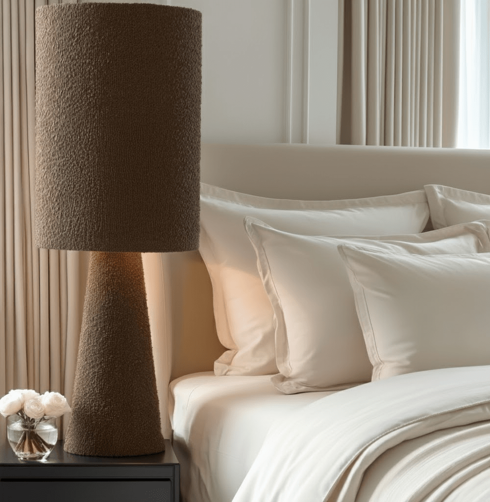 Joby Brown Boucle Table Lamp Lighting