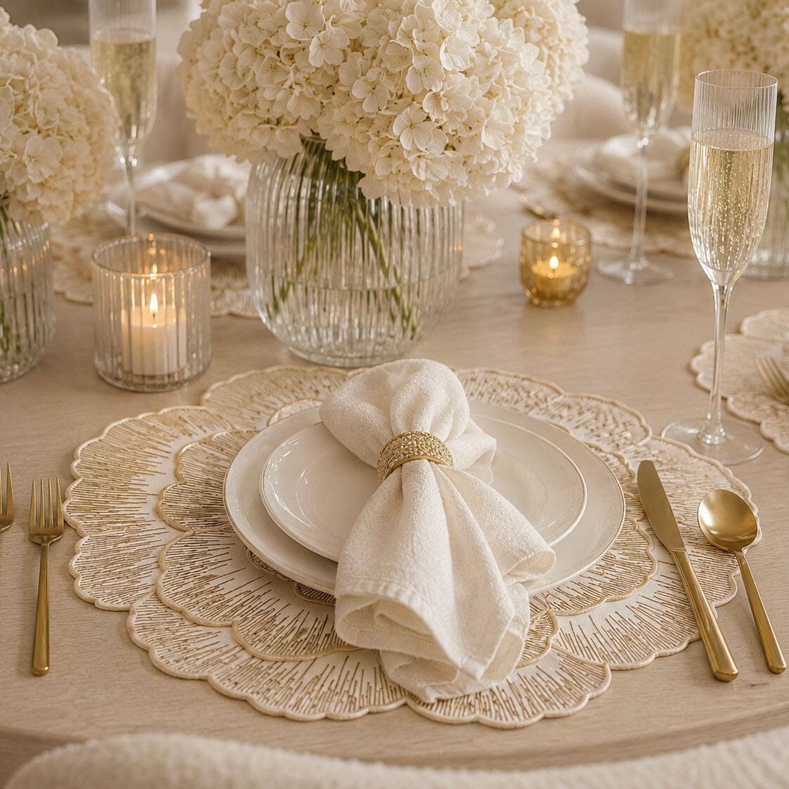 Jodie Gold Flower Placemat Accessories