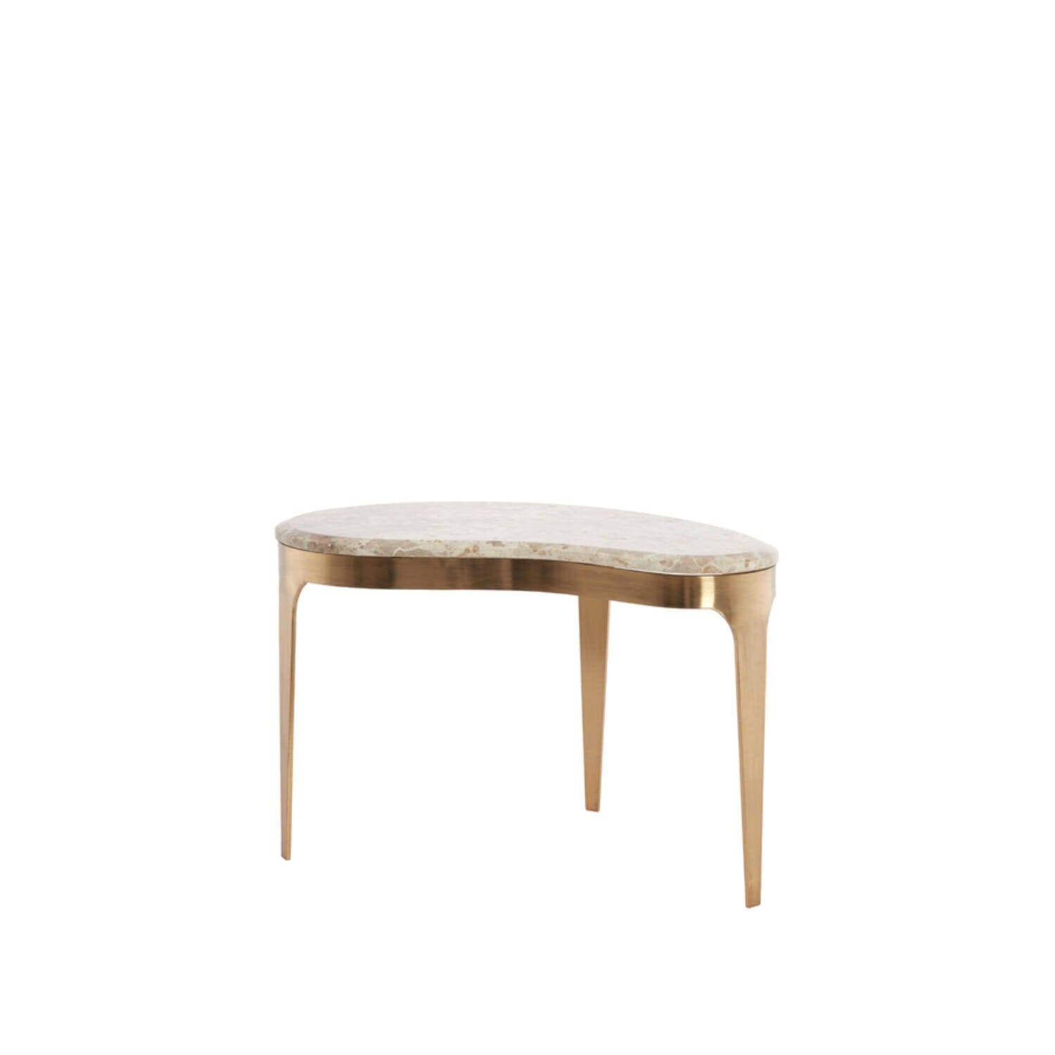 Josephine Antique Bronze Abstract Shaped Coffee Table with Taupe Marble Top Furniture