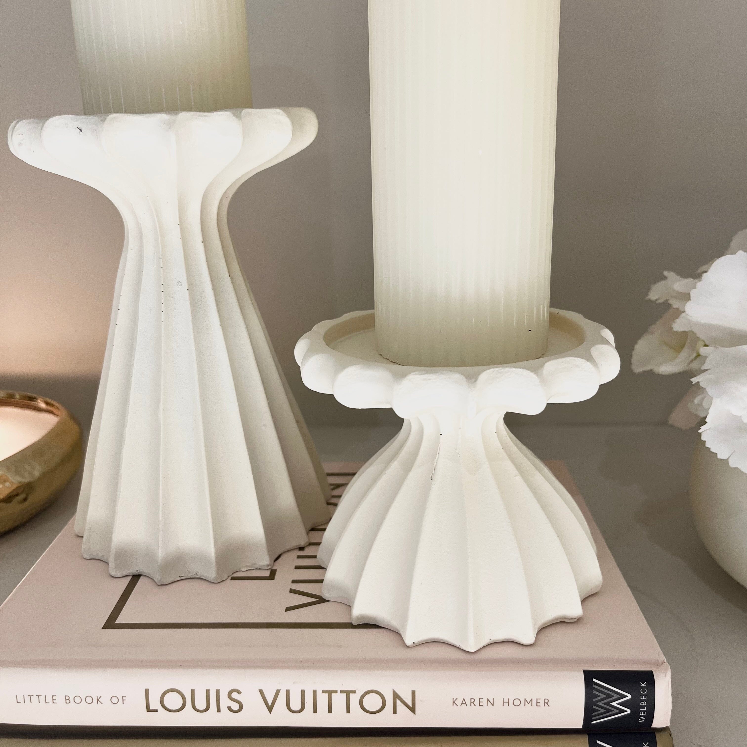 Jozette White Decorative Candle Holder Accessories