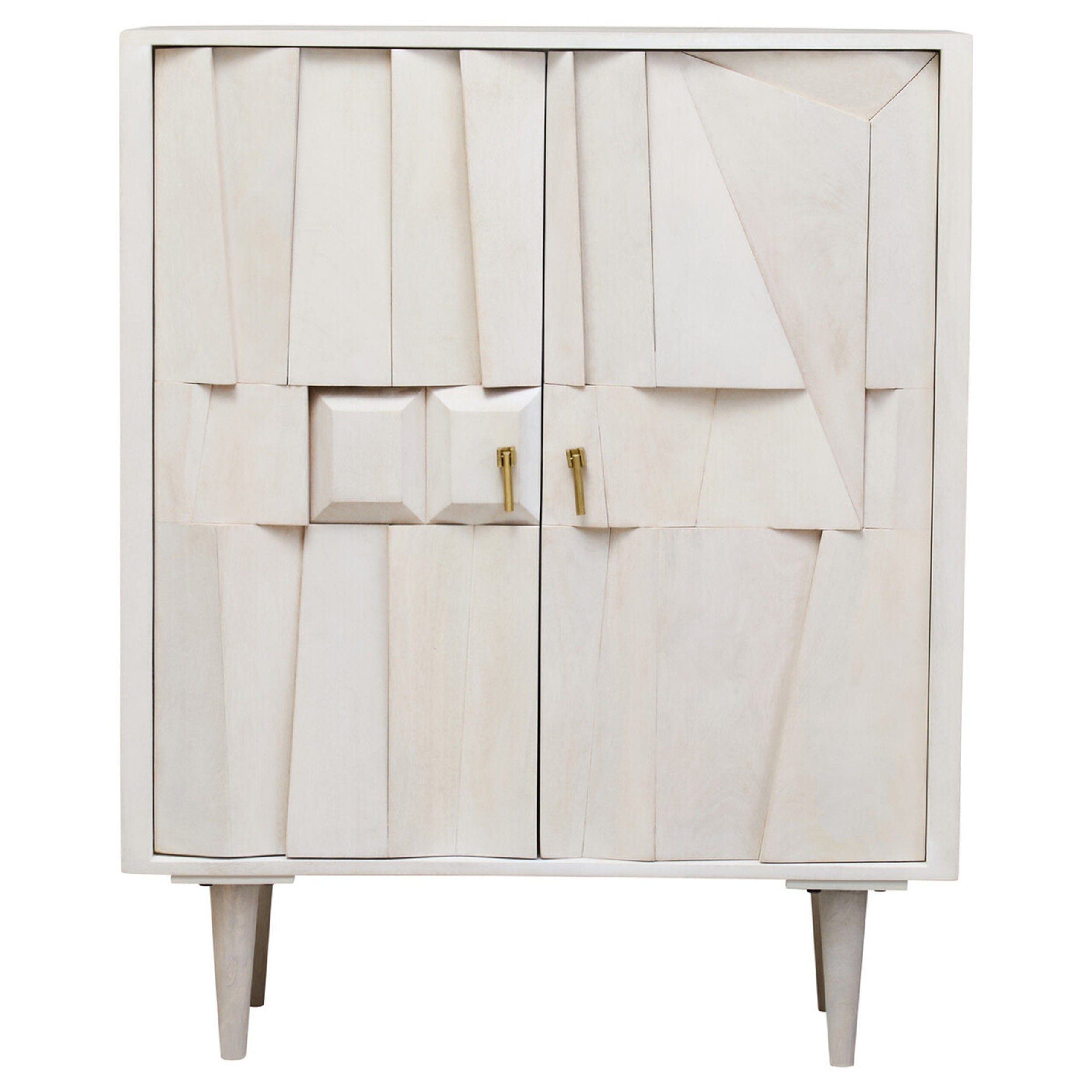 Juni 2 Door Geometric Whitewash Wood Sideboard Furniture