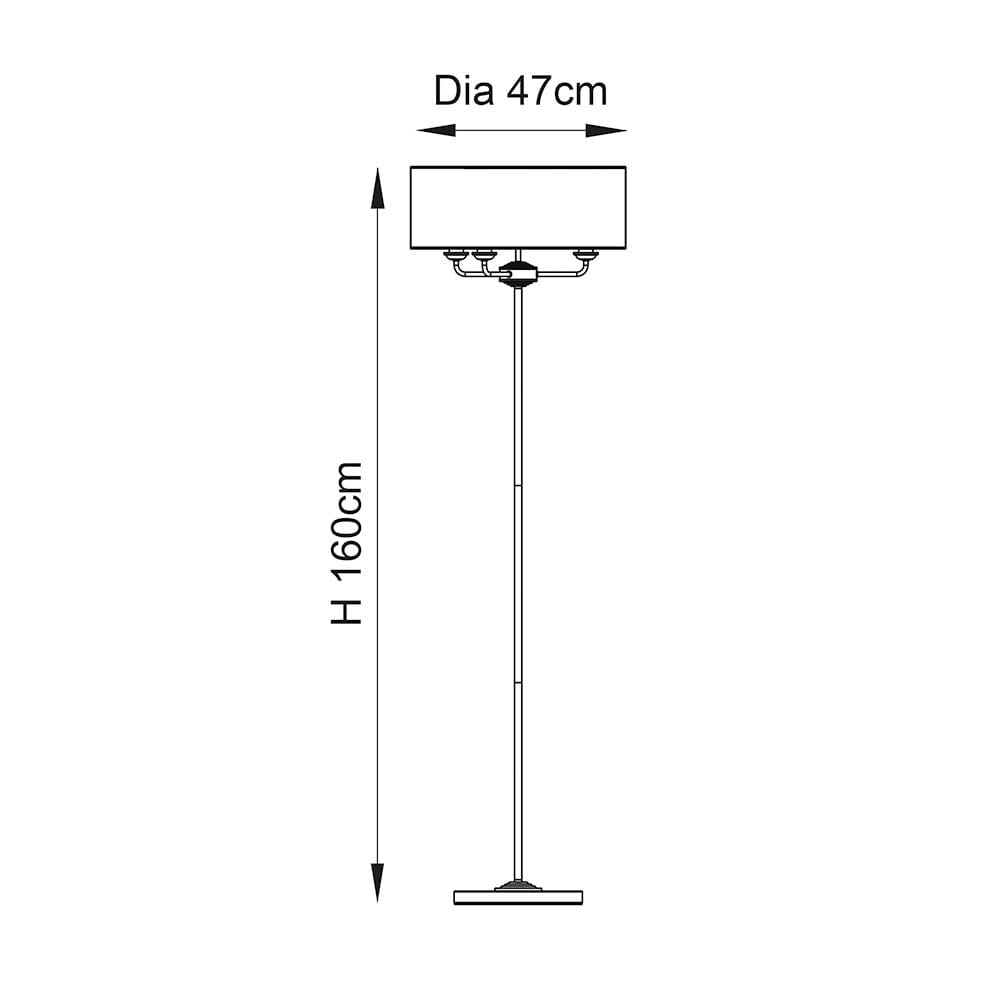 Juniper 3 Light Chrome Floor Lamp with Neutral Shade Lighting