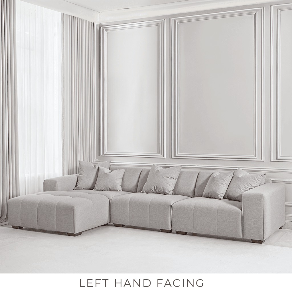 Kace Cloud Grey Boucle Tufted Sofa Range Sofa