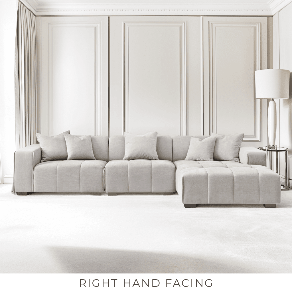 Kace Cloud Grey Boucle Tufted Sofa Range Sofa