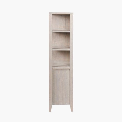 Kamala Light Grey Mango Wood 2 Door Shelving Unit Furniture