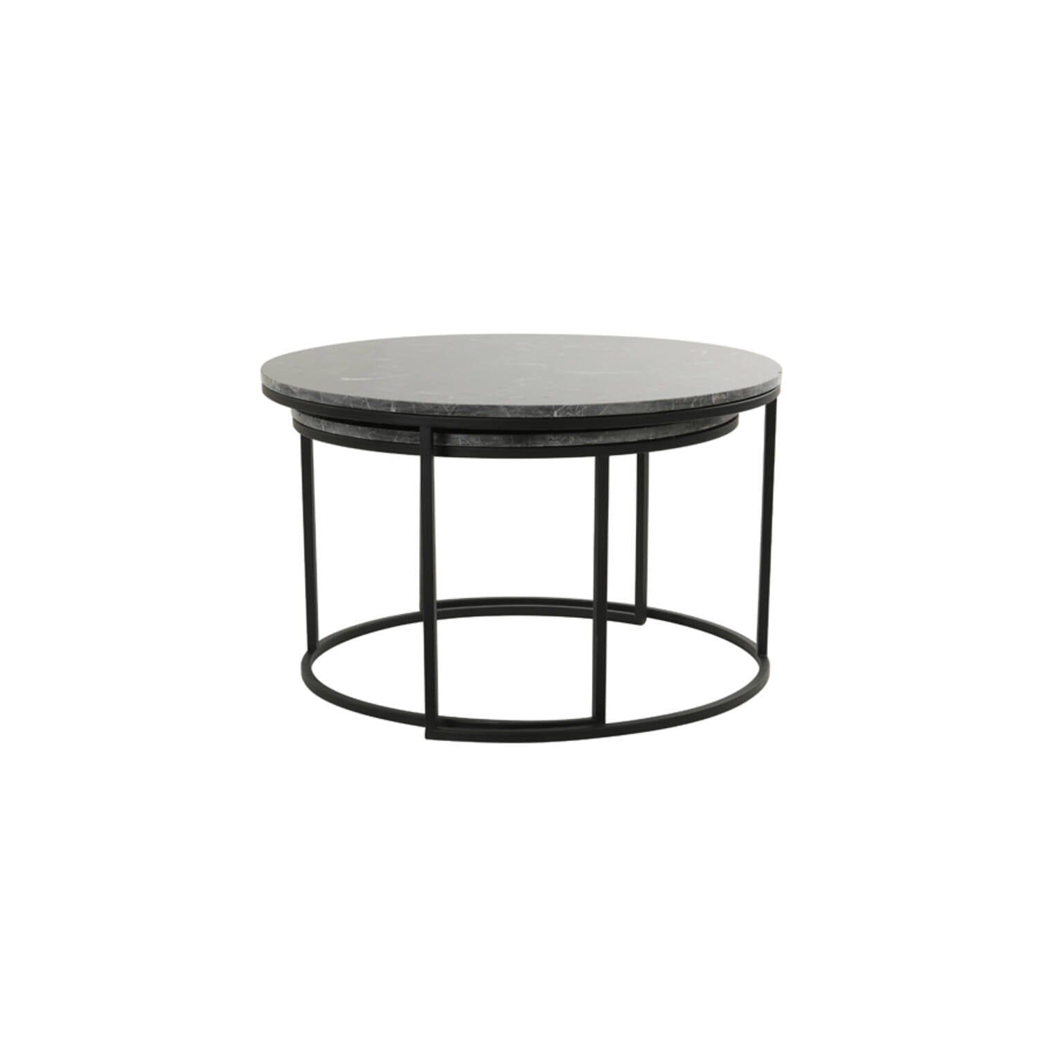 Keller Black Marble Nesting Coffee Tables Furniture
