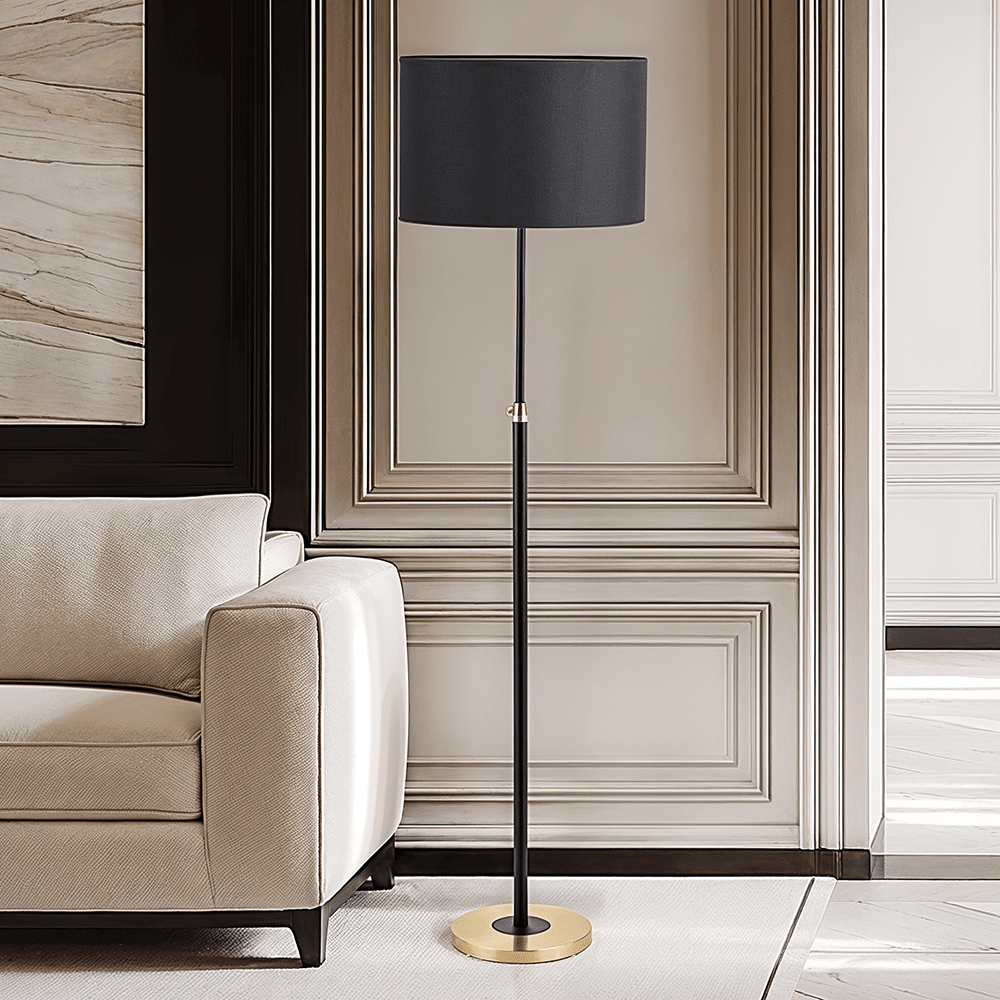 Kenji Black & Gold Height Adjustable Floor Lamp Lighting