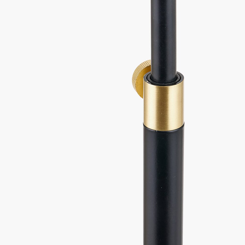 Kenji Black & Gold Height Adjustable Floor Lamp Lighting