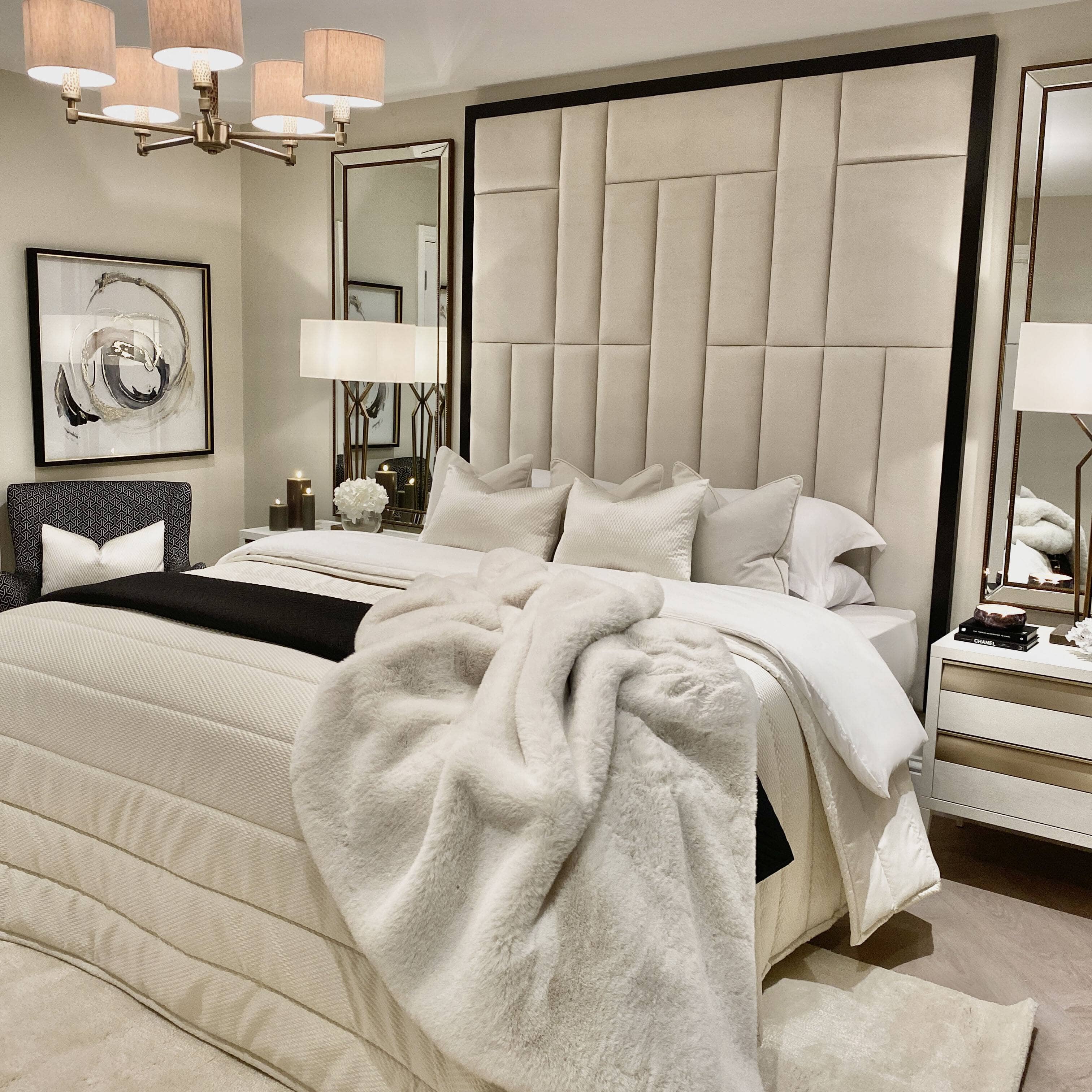 Kensington Cream Premium Headboard with Wooden Frame