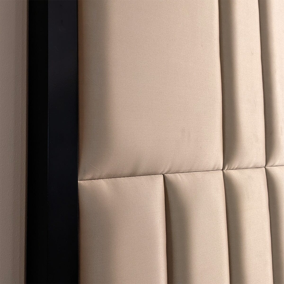 Kensington Serena Hazel Satin Premium Headboard with Black Frame MTO Beds and Headboards