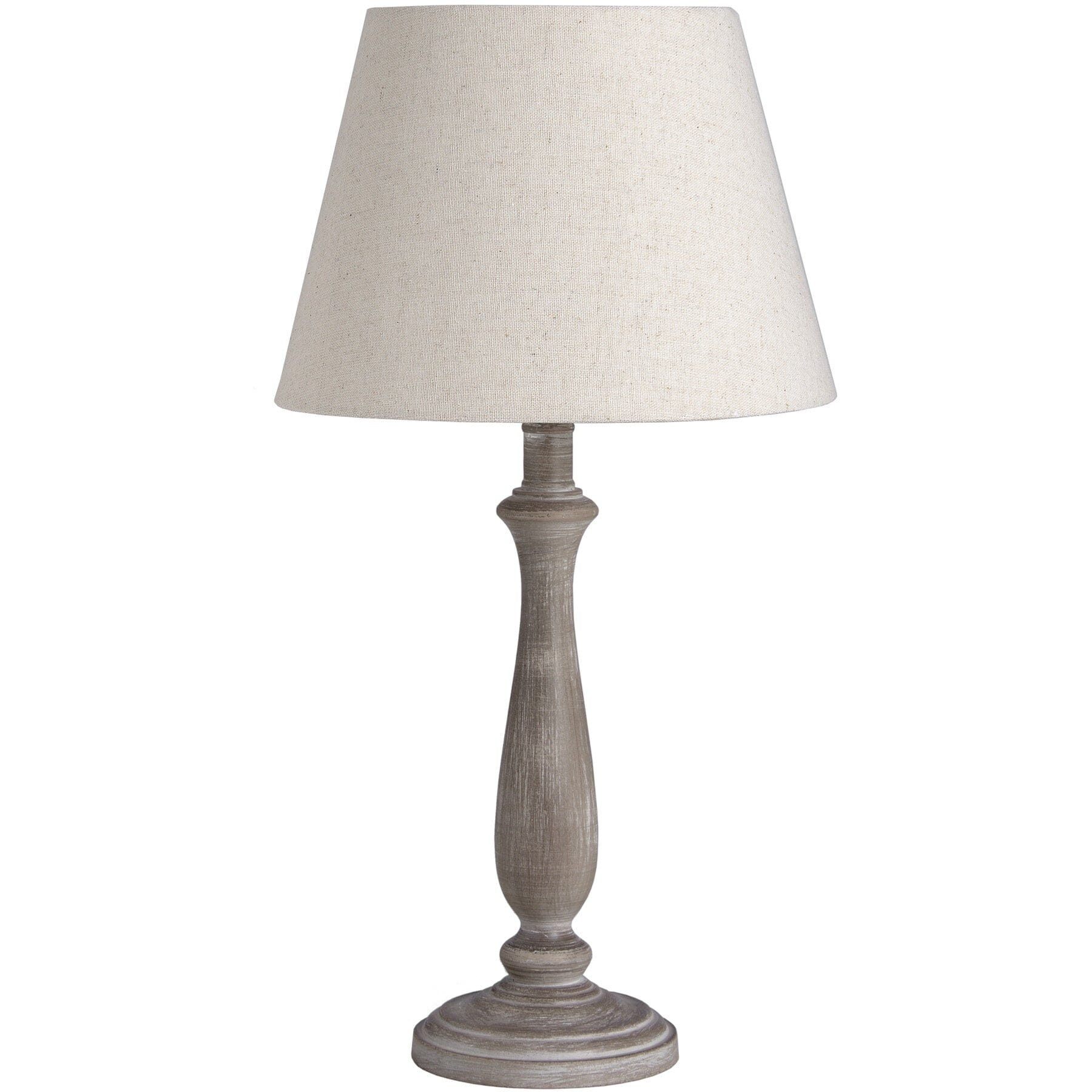 Kenwood Washed Wood Table Lamp with Neutral Shade Lighting