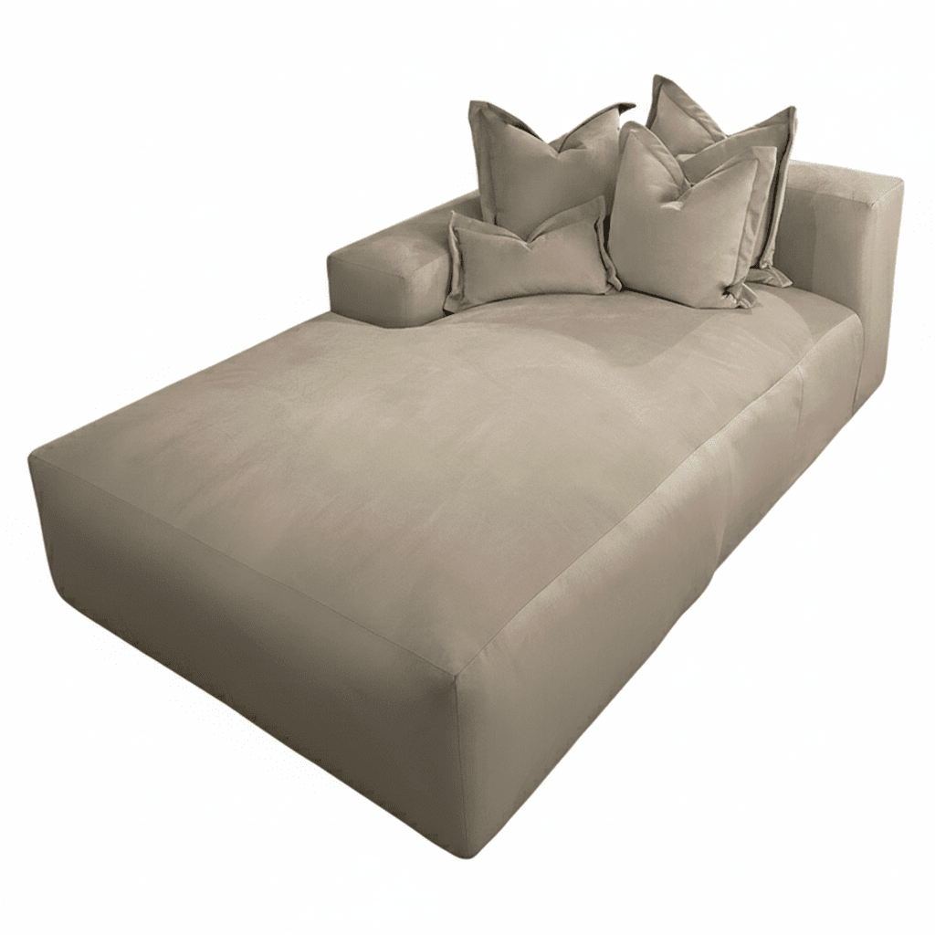 Kiara Mink Velvet Sofa Collection With Brass Studs Sofa