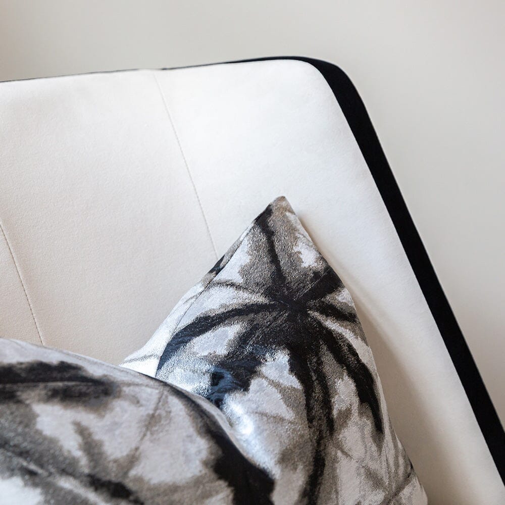 Knightsbridge Cream Velvet Accent Chair With Black Piping Furniture