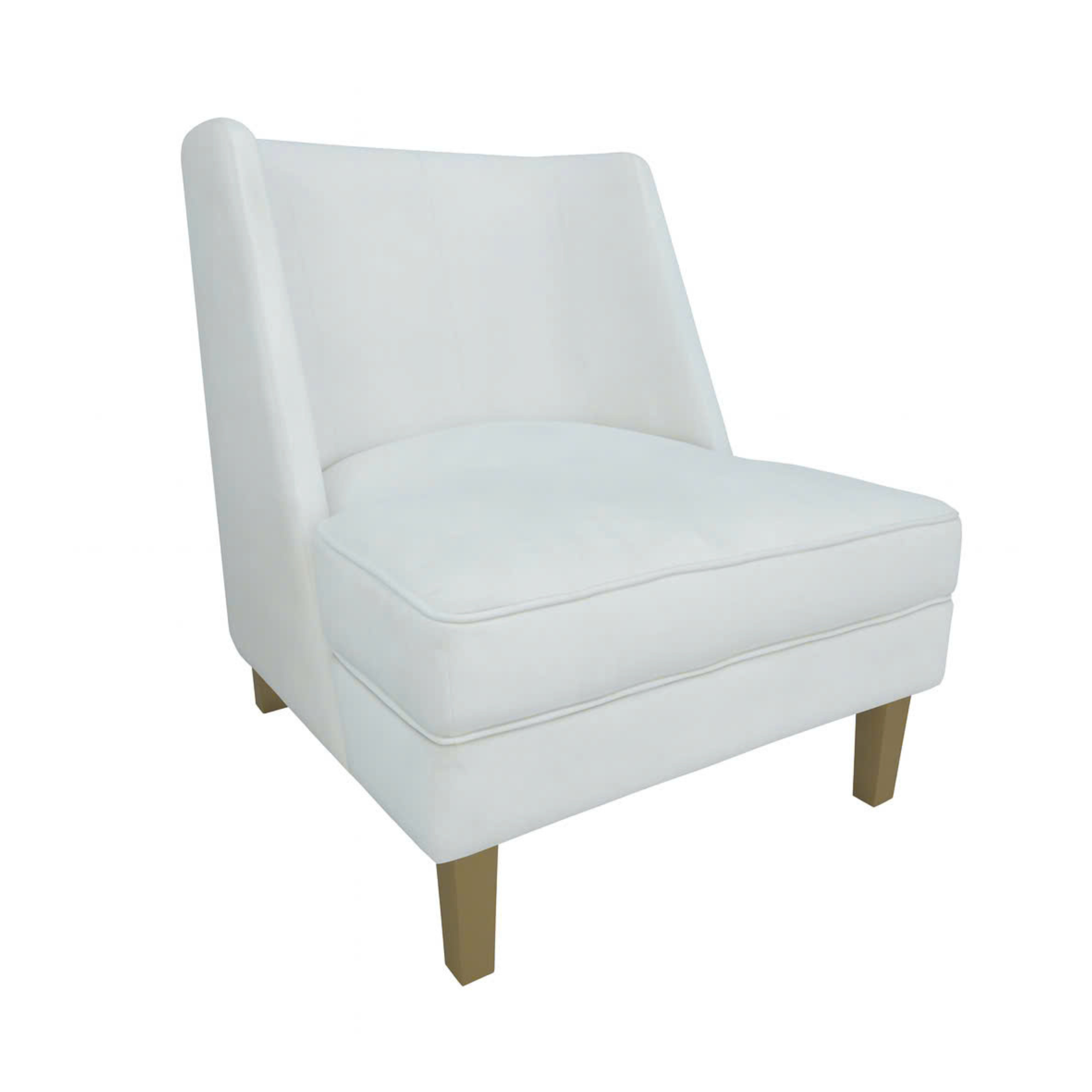 Knightsbridge Cream Velvet Accent Chair With Cream Piping Furniture
