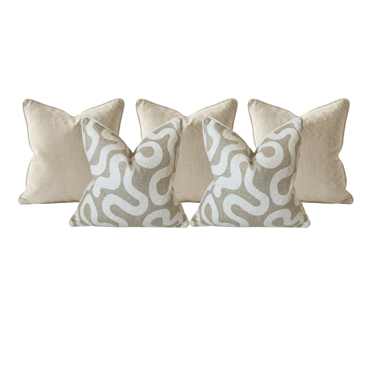 Laidback Luxe Feather Filled Cushions Bundle - Set of 5