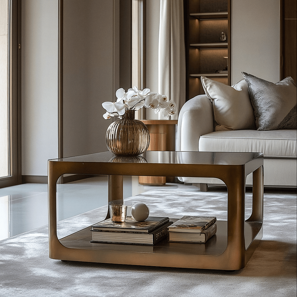 Lani Bronze Coffee Table with Smoked Glass Top Furniture