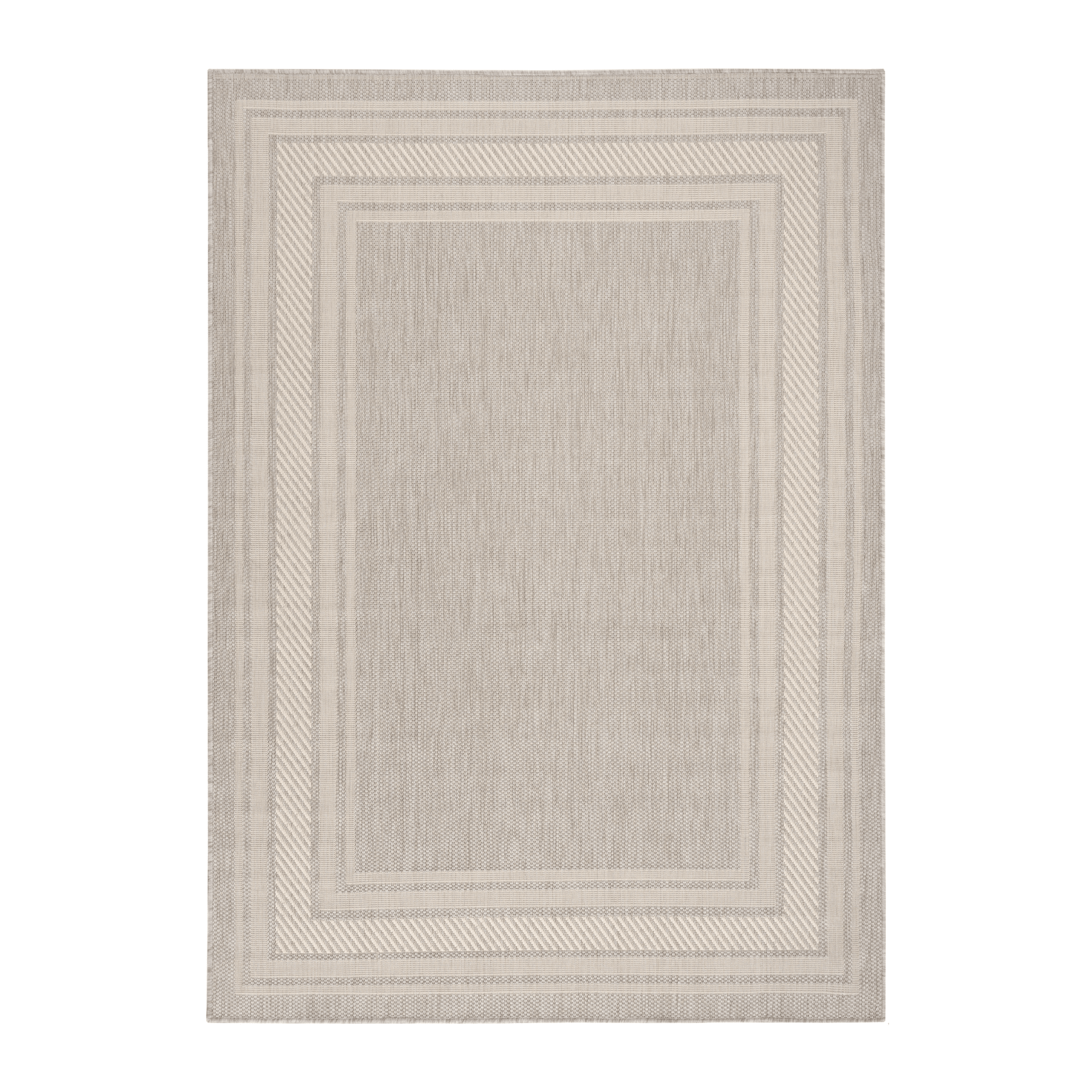 Lara Grey Indoor Outdoor Rug with Cream Border Textiles