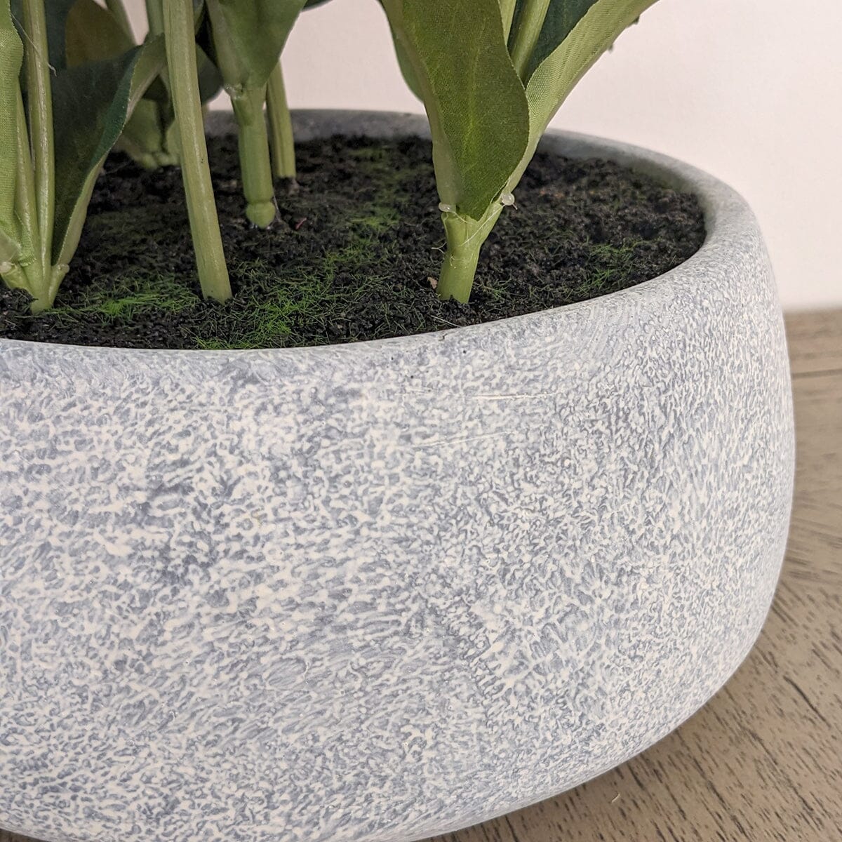 Large Faux White Hellebore Plant in Stone Pot Accessories