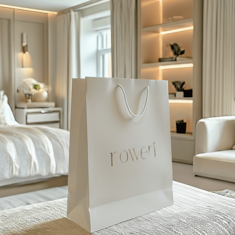 Large Rowen White & Gold Gift Bag