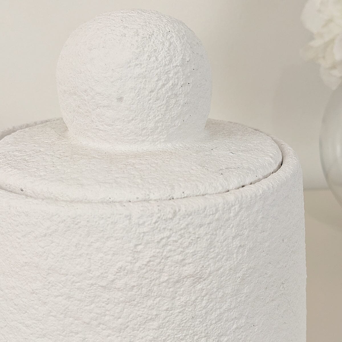 Laurel White Textured Decorative Jar Accessories