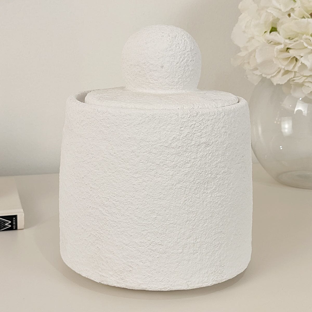 Laurel White Textured Decorative Jar Accessories