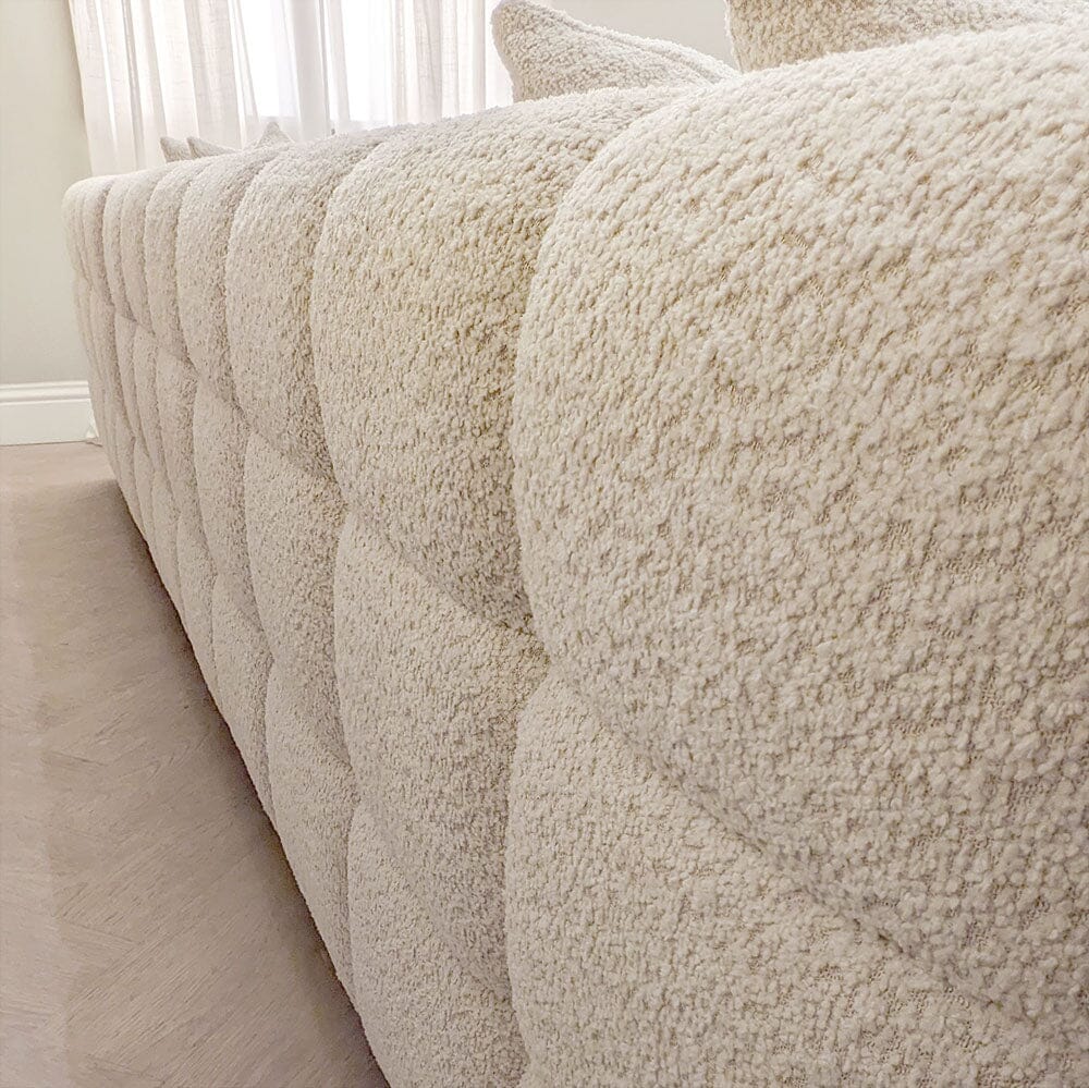 Layla Tufted Oatmeal Boucle Chunky Sofa Range Sofa