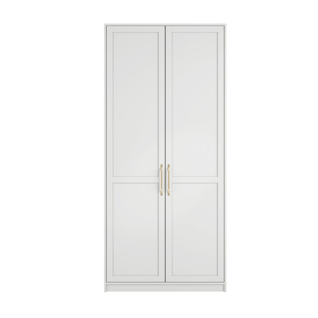Layla White Double Wardrobe with Gold Handles Furniture