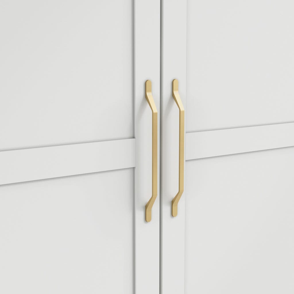 Layla White Double Wardrobe with Gold Handles Furniture