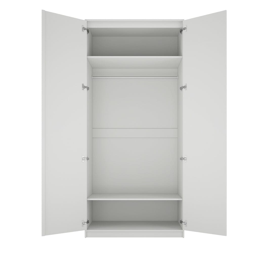Layla White Double Wardrobe with Gold Handles Furniture