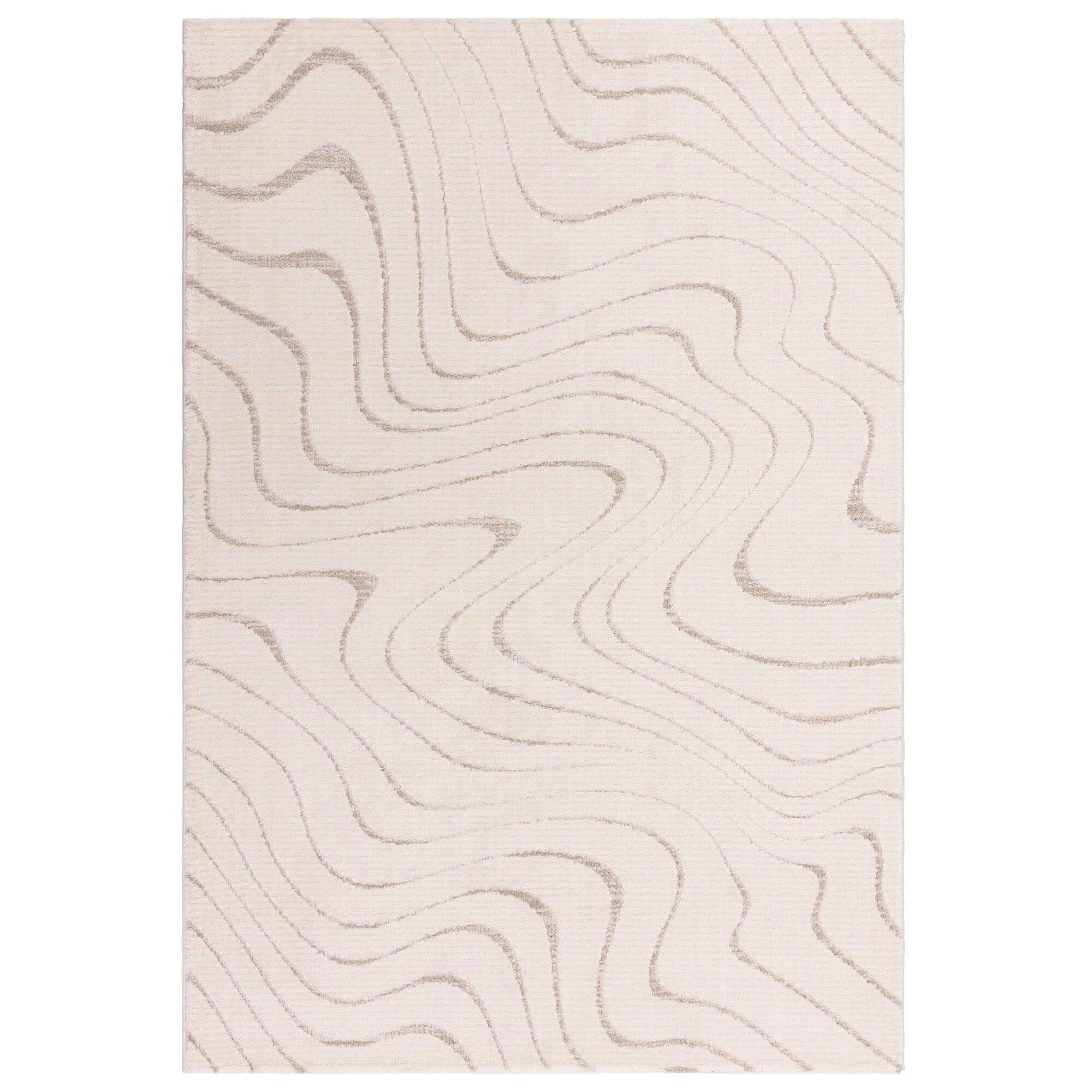 Lecco Beige Wave Effect Abstract Rug