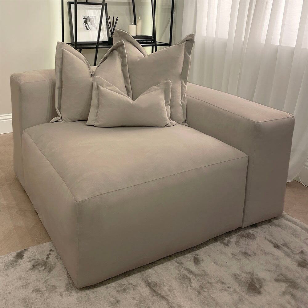 Lenox Mink Velvet Pillow Back Sofa Range Sofa