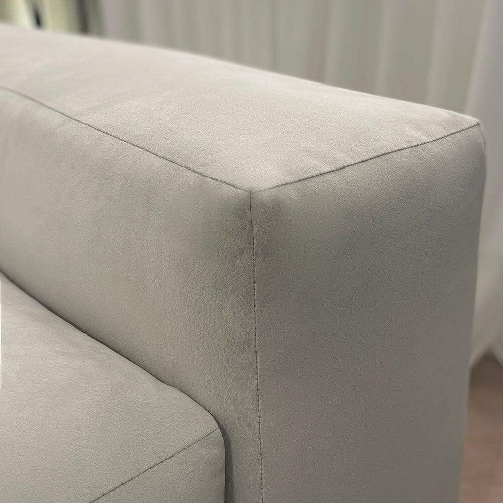 Lenox Silver Velvet Pillow Back Modular Sofa Range MTO Sofa