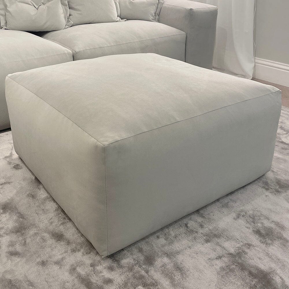 Lenox Silver Velvet Pillow Back Modular Sofa Range MTO Sofa