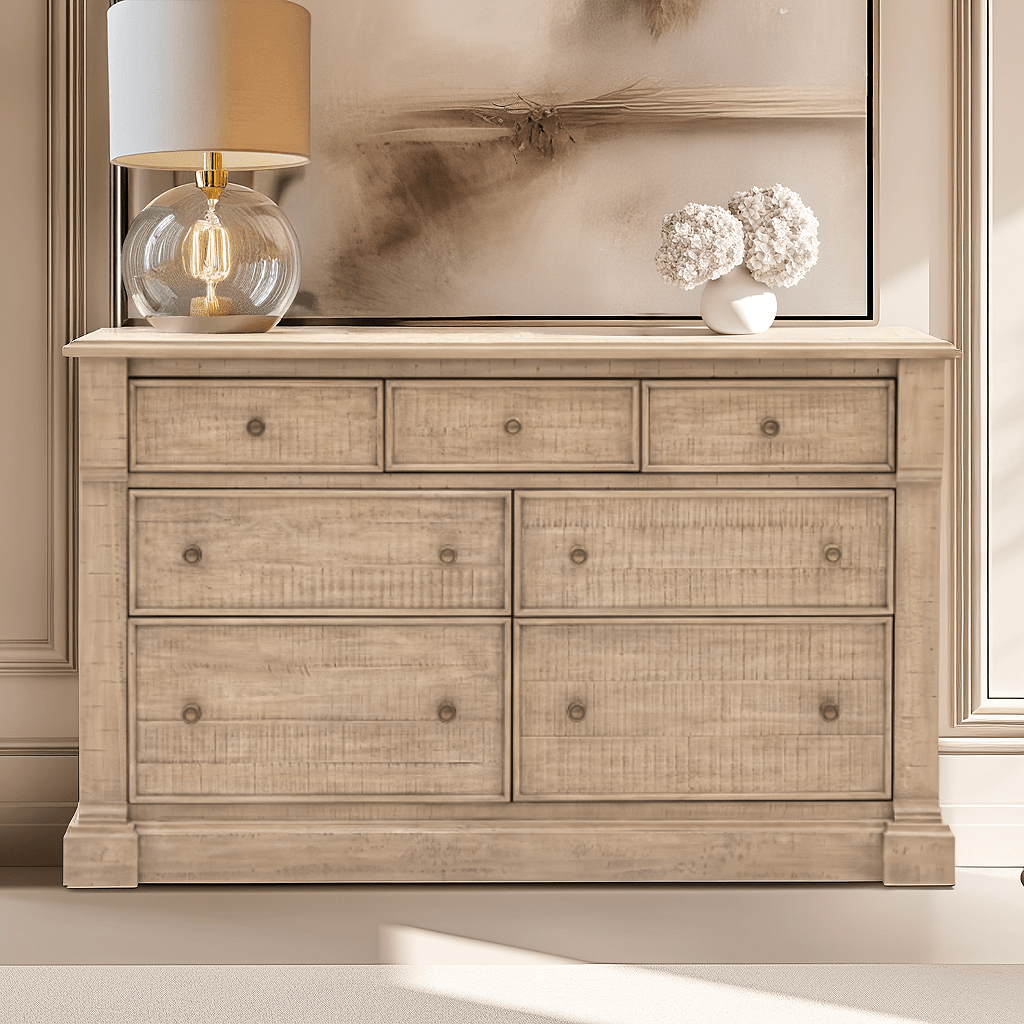 Lilliana Luxury 7 Drawer Chest with Brass Handles Furniture