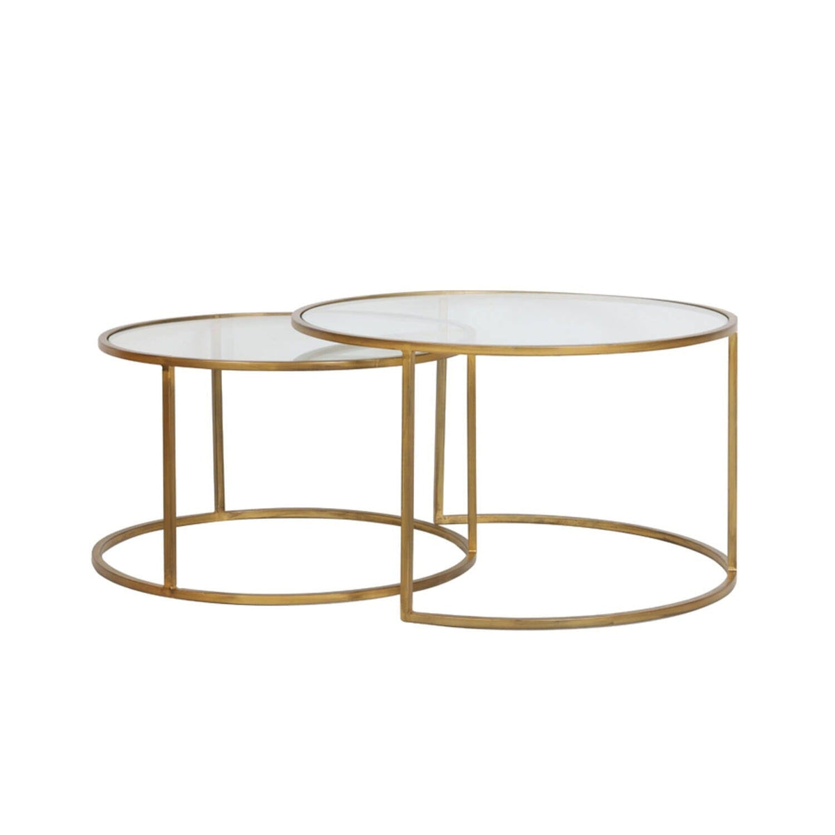 Loire Gold & Glass Nested Coffee Tables - Set of 2 Furniture