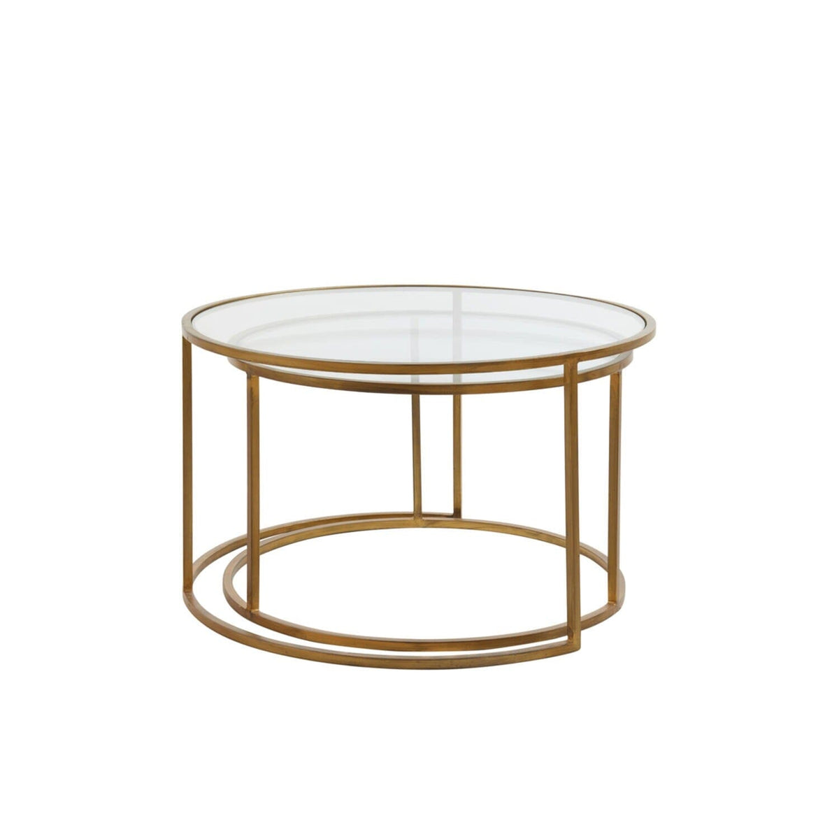 Loire Gold & Glass Nested Coffee Tables - Set of 2 Furniture