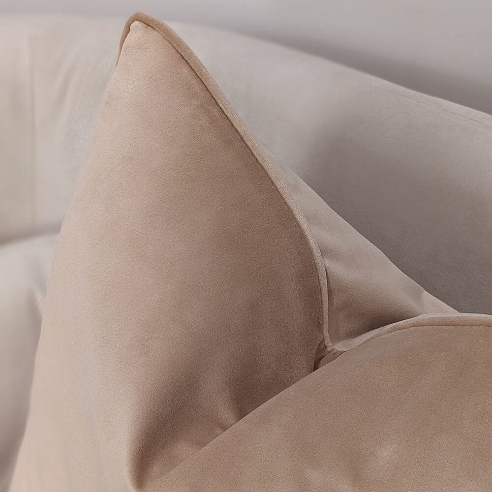 London Champagne Velvet Piped Cushion - 46x46cm Textiles