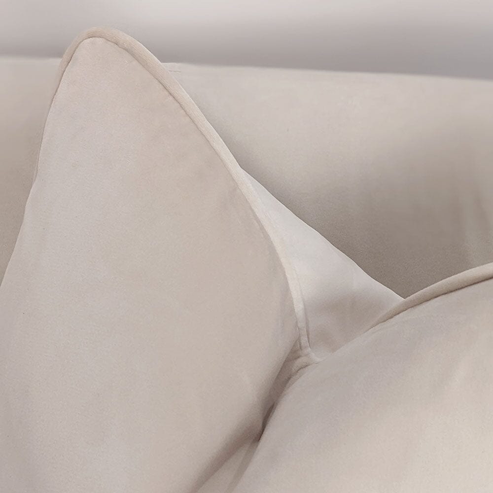London Oyster Velvet Piped Cushion - 46x46cm Textiles