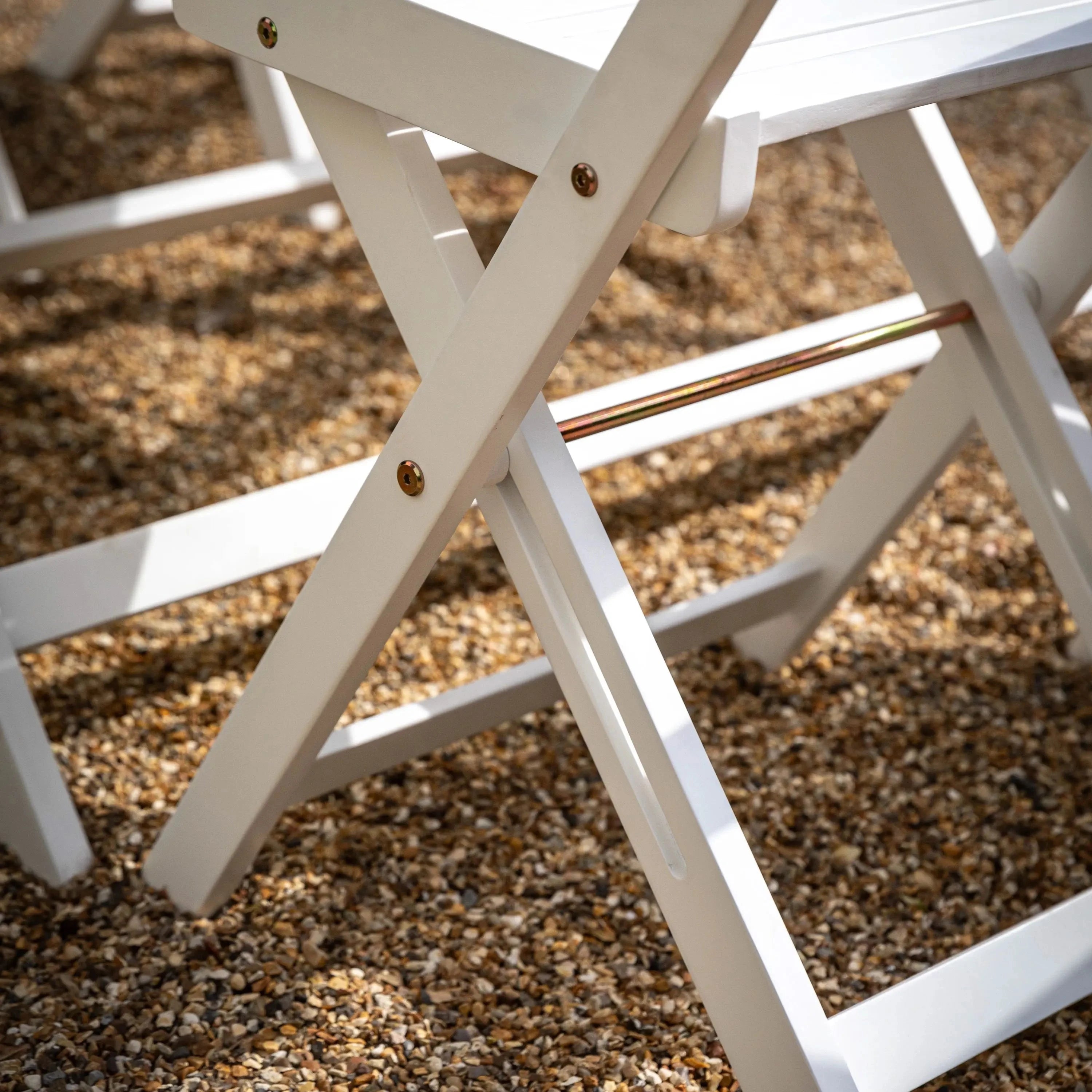 Longfield White Foldable Wooden Dining Set Outdoor