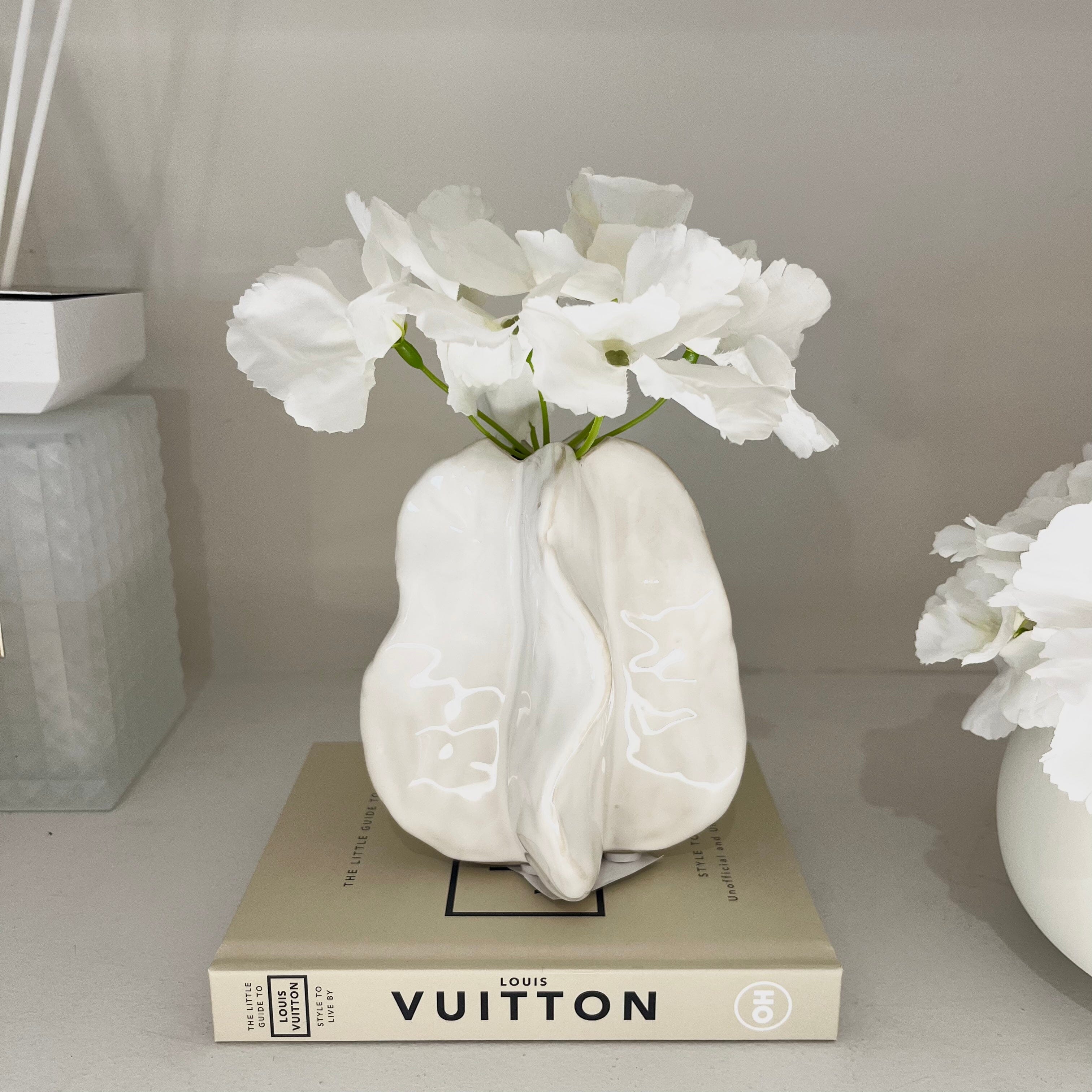 Lorelei Mini Cream Decorative Ceramic Vase Accessories