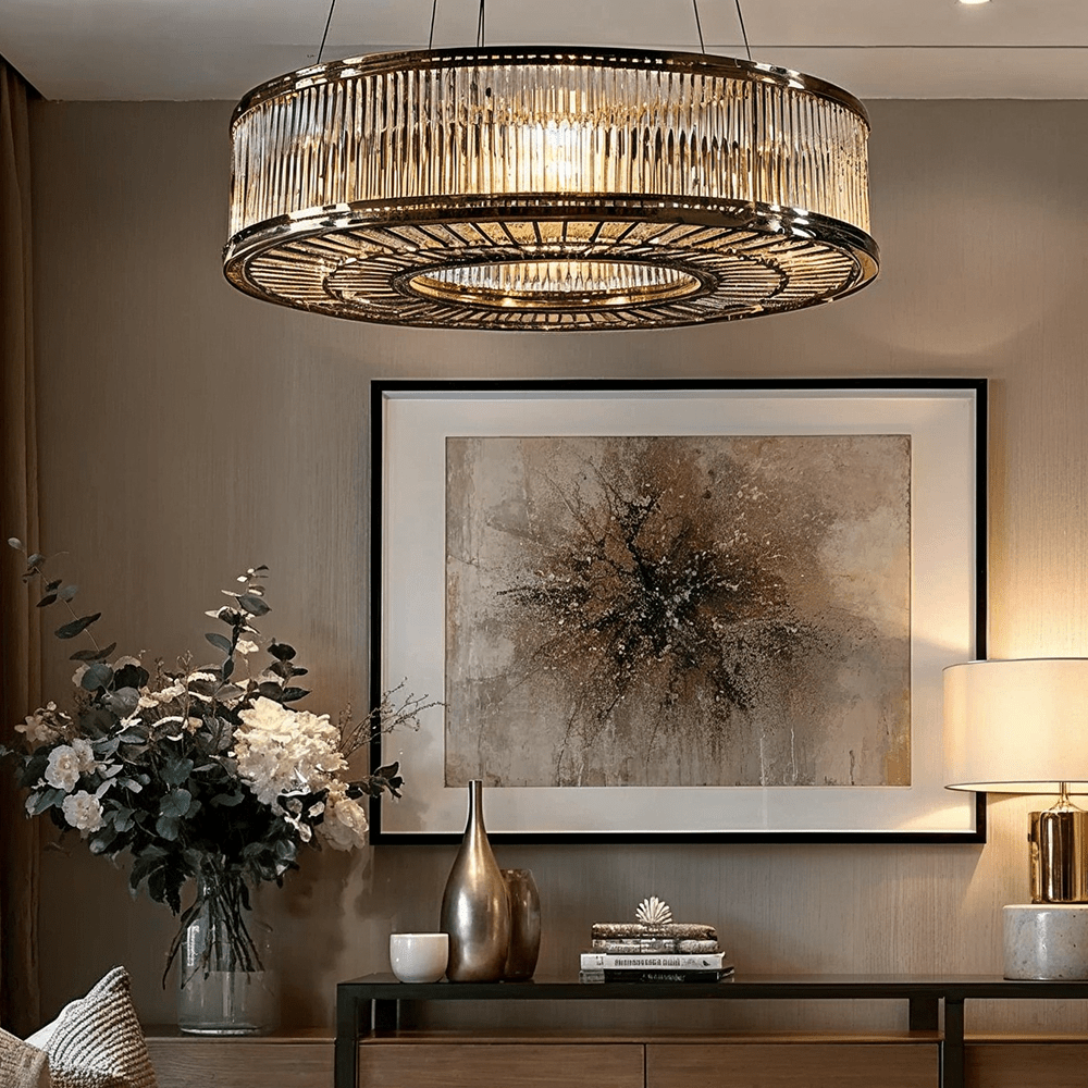 Louise Antique Brass Circular Chandelier Ceiling Light Lighting