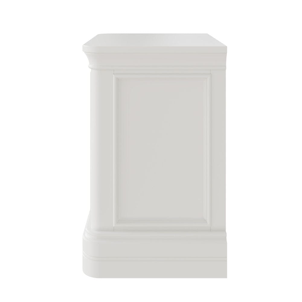 Louvre White Wooden 2 Drawer Bedside Table Furniture