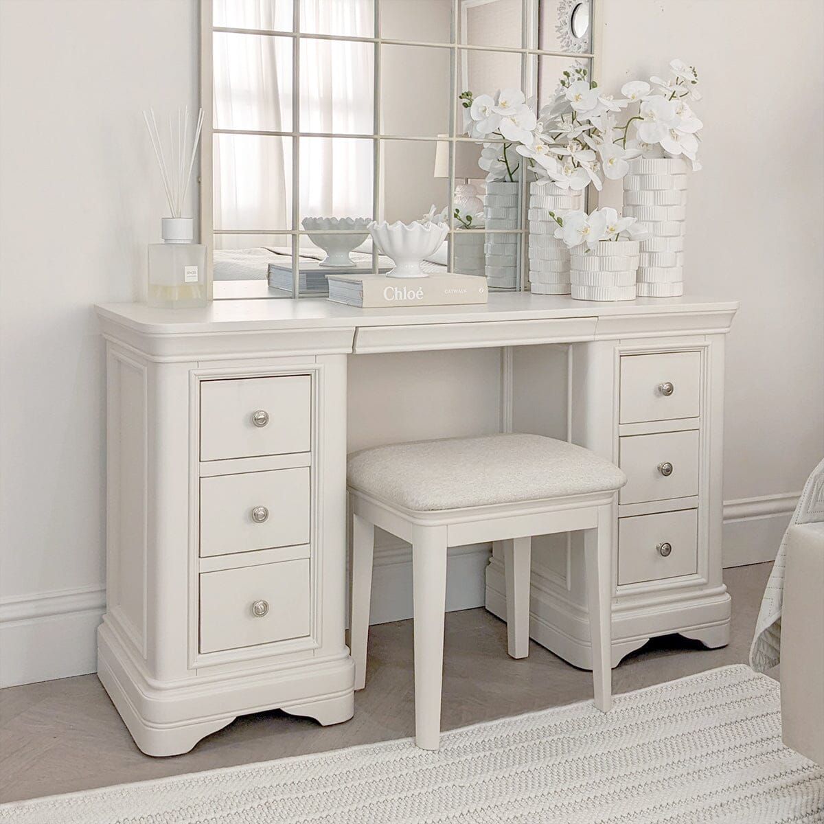 Louvre White Wooden Dressing Table Furniture