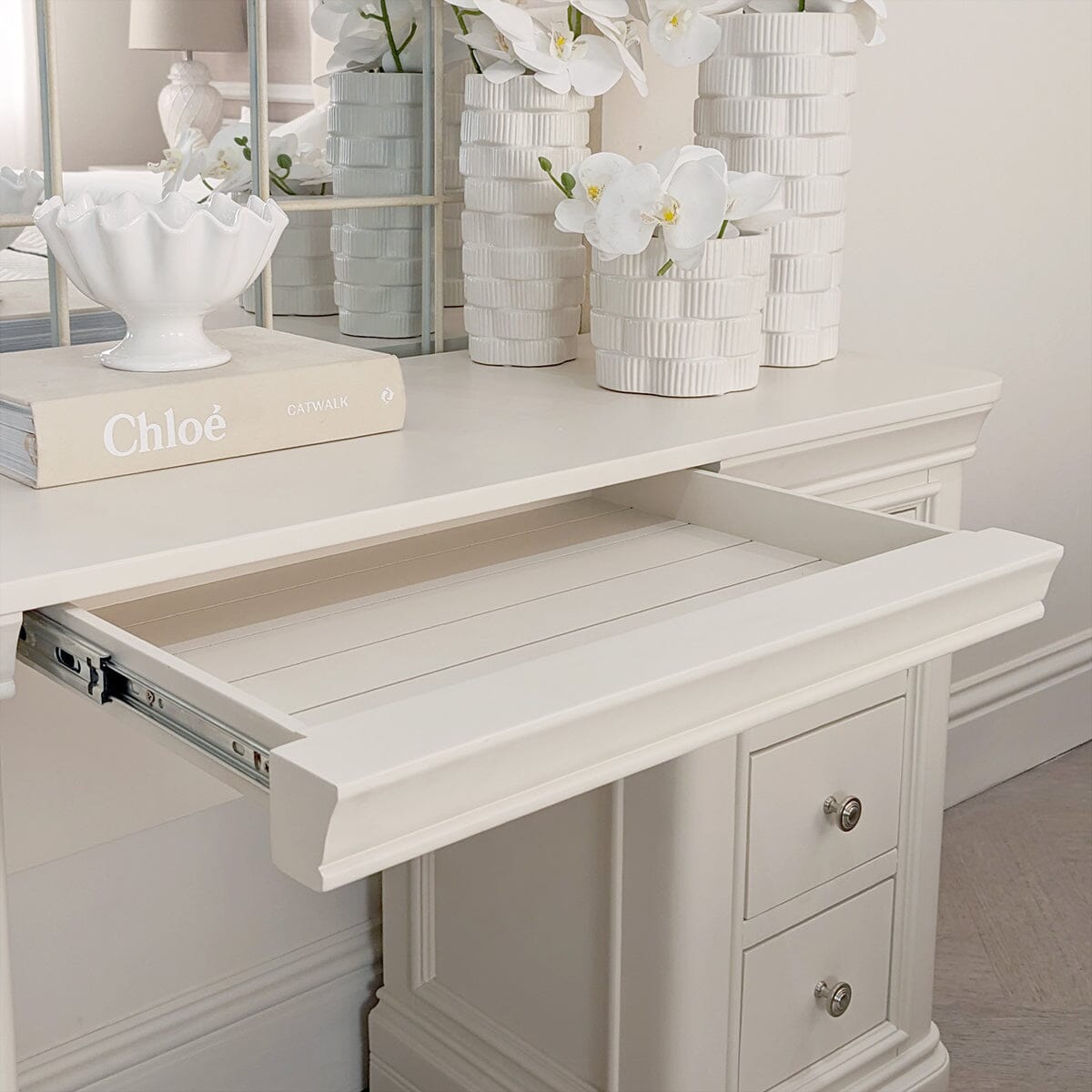 Louvre White Wooden Dressing Table Furniture